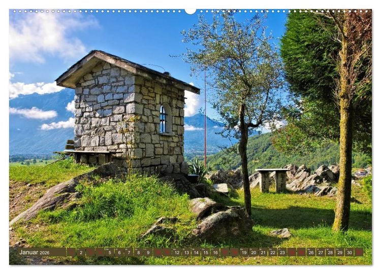 Produktbild: Comer See - Mediterraner Charme in alpiner Landschaft (hochwertiger Premium Wandkalender 2026 DIN A2 quer), Kunstdruck in Hochglanz