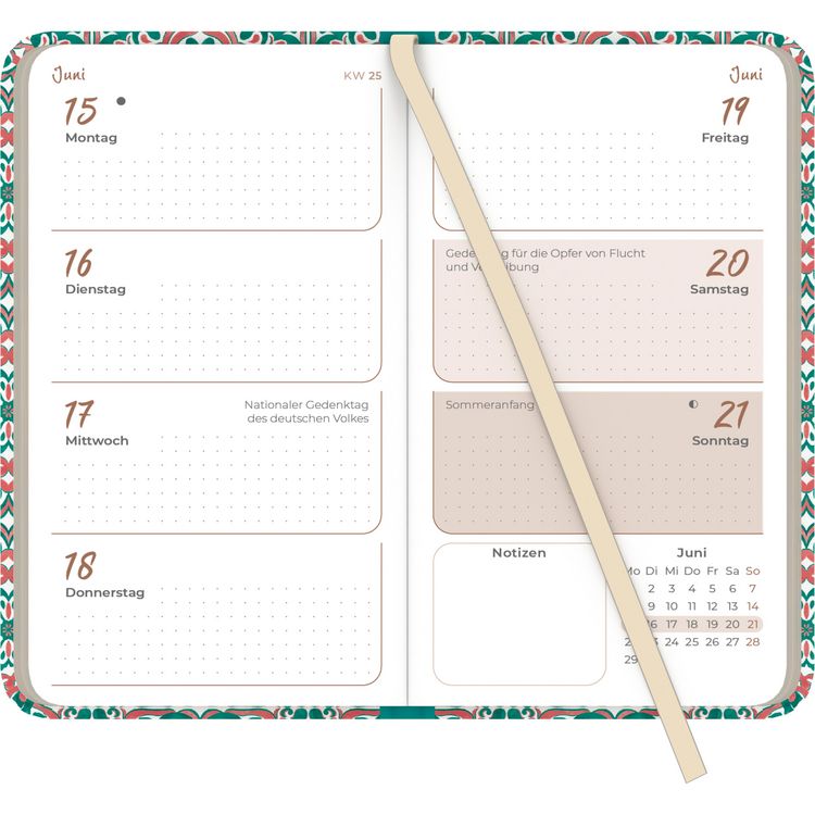 Produktbild: Lady Journal Slim Oriental 2026 - Taschen-Kalender 9x15,6 cm - Weekly - 128 Seiten - Notiz-Buch - mit Info- und Adressteil - Alpha Edition