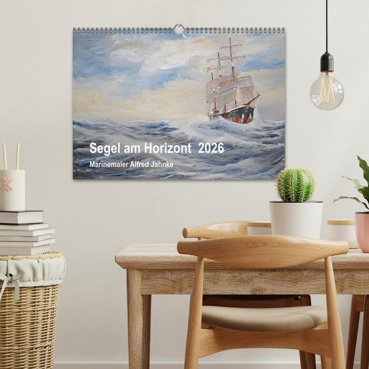 Produktbild: Segel am Horizont - Marinemaler Alfred Jahnke (Wandkalender 2026 DIN A3 quer), CALVENDO Monatskalender