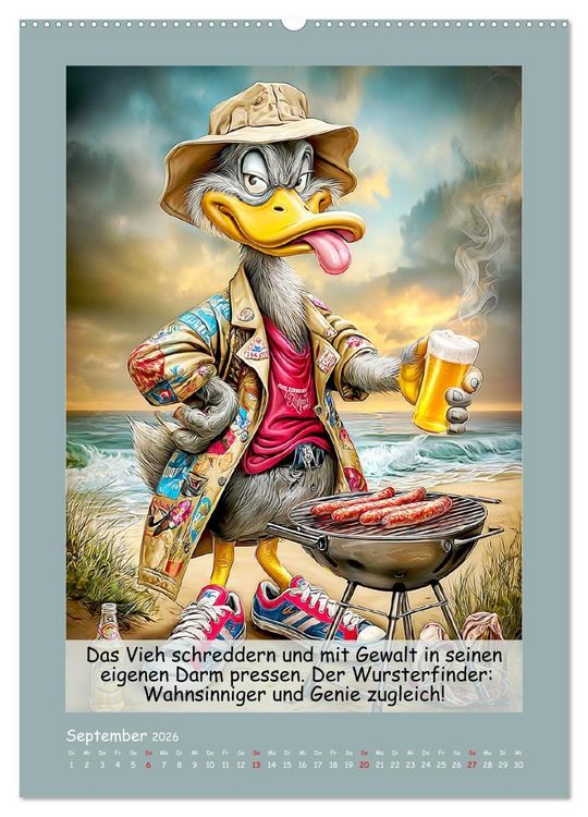 Produktbild: Echte Fieslinge. Gefiederklan im &Uuml;berlebensmodus (Wandkalender 2026 DIN A2 hoch), CALVENDO Monatskalender