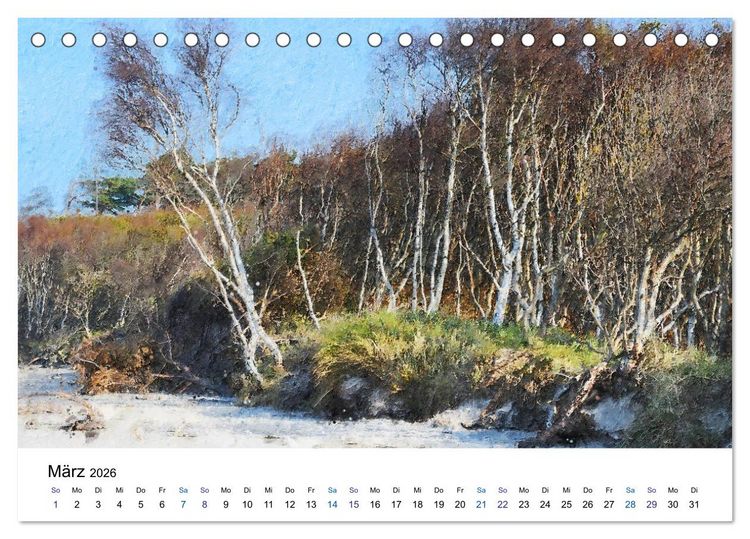 Produktbild: Landschaften auf dem Dar&szlig; in &Ouml;lfarben (Tischkalender 2026 DIN A5 quer), CALVENDO Monatskalender