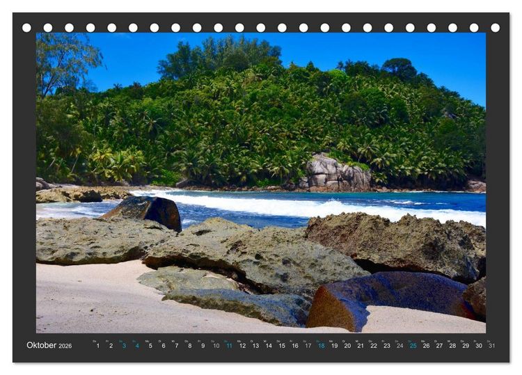 Produktbild: Seychellen - Der Garten Eden im Indischen Ozean (Tischkalender 2026 DIN A5 quer), CALVENDO Monatskalender