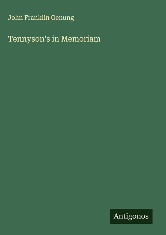 Produktbild: Tennyson's in Memoriam