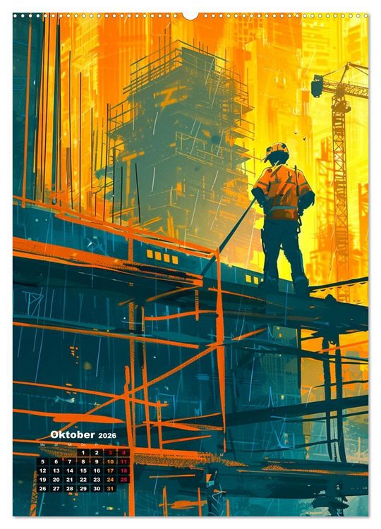 Produktbild: Bauarbeiter - Mein Traumberuf (hochwertiger Premium Wandkalender 2026 DIN A2 hoch), Kunstdruck in Hochglanz