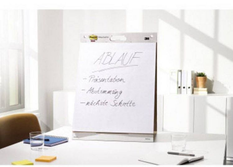 Produktbild: Post-it Super Sticky Meeting Chart Flipchartblock Anzahl der Bl&auml;tter: 20 blanko 508 mm x 584 mm Wei&szlig;