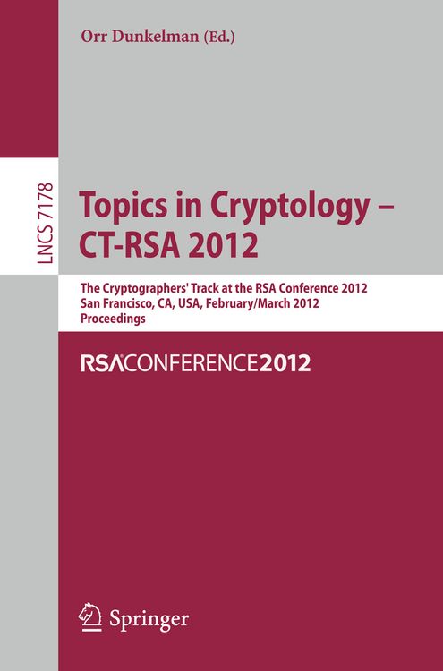 Produktbild: Topics in Cryptology - CT-RSA 2012