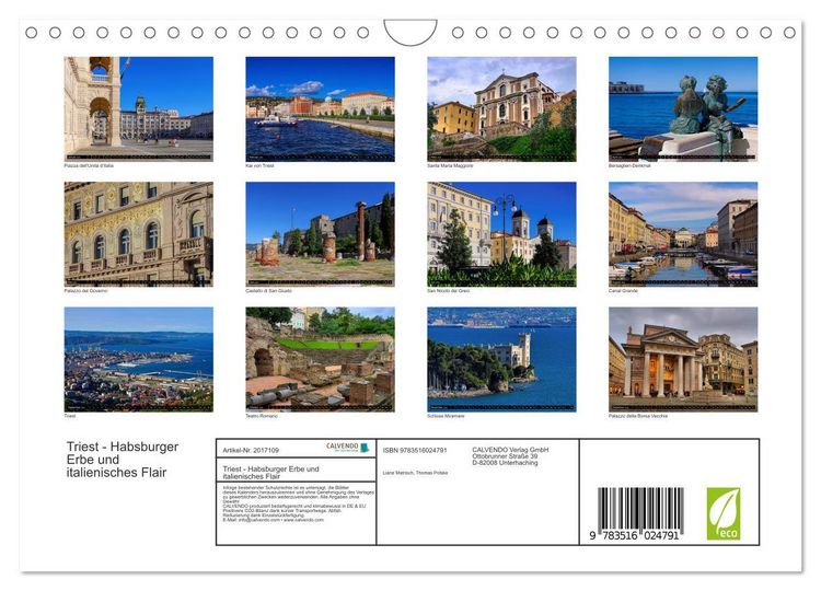 Produktbild: Triest - Habsburger Erbe und italienisches Flair (Wandkalender 2026 DIN A4 quer), CALVENDO Monatskalender