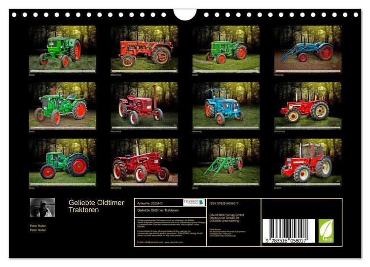 Produktbild: Geliebte Oldtimer Traktoren (Wandkalender 2026 DIN A4 quer), CALVENDO Monatskalender