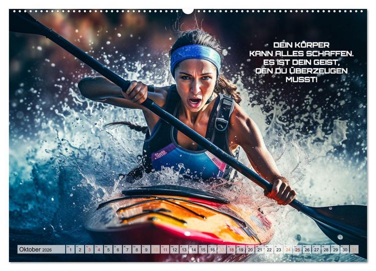 Produktbild: Kajak und Motivation (Wandkalender 2026 DIN A2 quer), CALVENDO Monatskalender