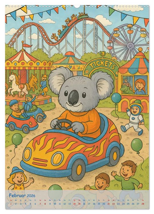 Produktbild: Koalas Wimmelwelt ein Jahr voller Wimmelspass! (hochwertiger Premium Wandkalender 2026 DIN A2 hoch), Kunstdruck in Hochglanz