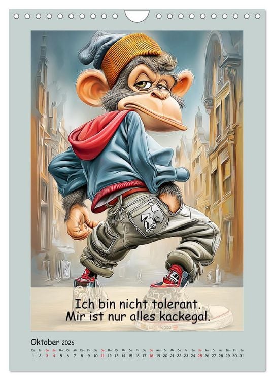 Produktbild: Affengeil. Humor aus dem Gro&szlig;stadtdschungel (Wandkalender 2026 DIN A4 hoch), CALVENDO Monatskalender