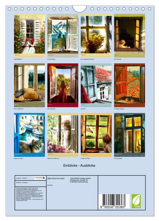 Produktbild: Einblicke - Ausblicke (Wandkalender 2026 DIN A4 hoch), CALVENDO Monatskalender