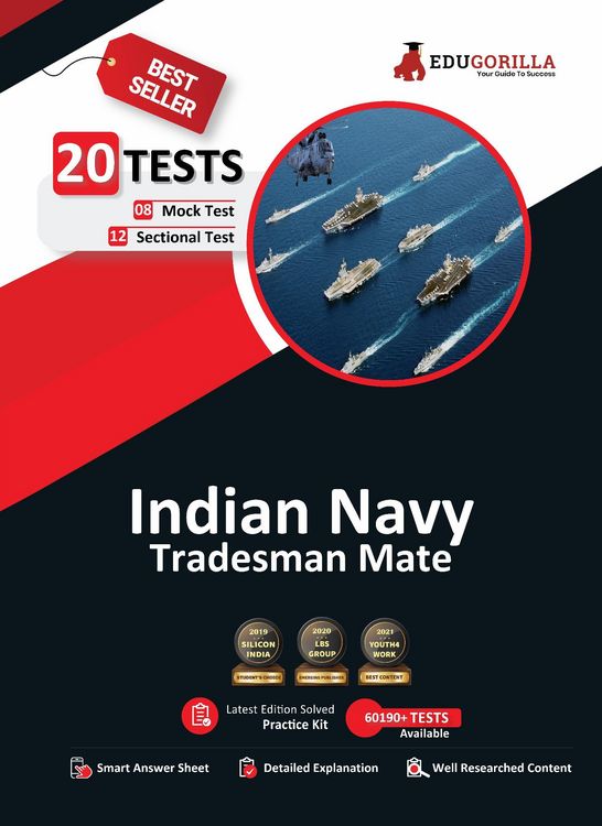 Produktbild: Indian Navy Tradesman Mate (TMM) Exam 2021 | 10 Full-length Mock Tests (Solved) | Latest Pattern Kit for Bhartiya Nausena Group C Recruitment Exam | V
