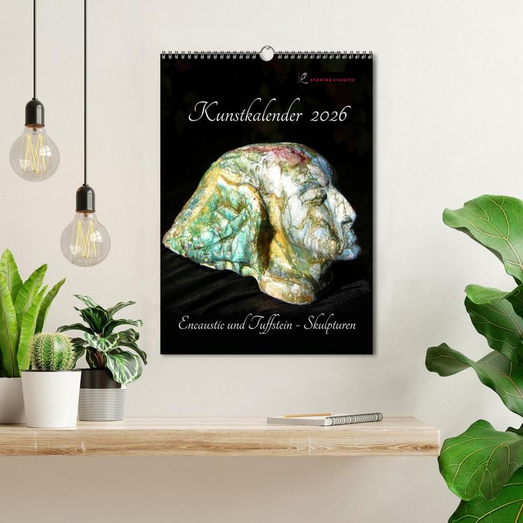 Produktbild: Kunstkalender 2026 - Encaustic und Tuffstein - Skulpturen (Wandkalender 2026 DIN A3 hoch), CALVENDO Monatskalender