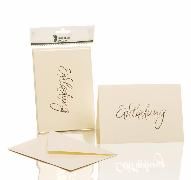 Produktbild: Einladung-B6hd/B6, 5/5 - chamois ger. (08) m. HF/gold