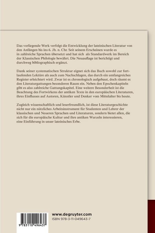 Produktbild: Geschichte der r&ouml;mischen Literatur