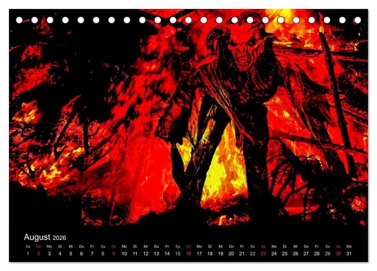 Produktbild: Perchten und Krampusse im Voralpenland (Tischkalender 2026 DIN A5 quer), CALVENDO Monatskalender