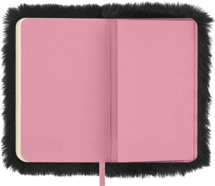 Produktbild: Moleskine X Blackpink Notizbuch faux fur XS, blanko, fester Einband, schwarz