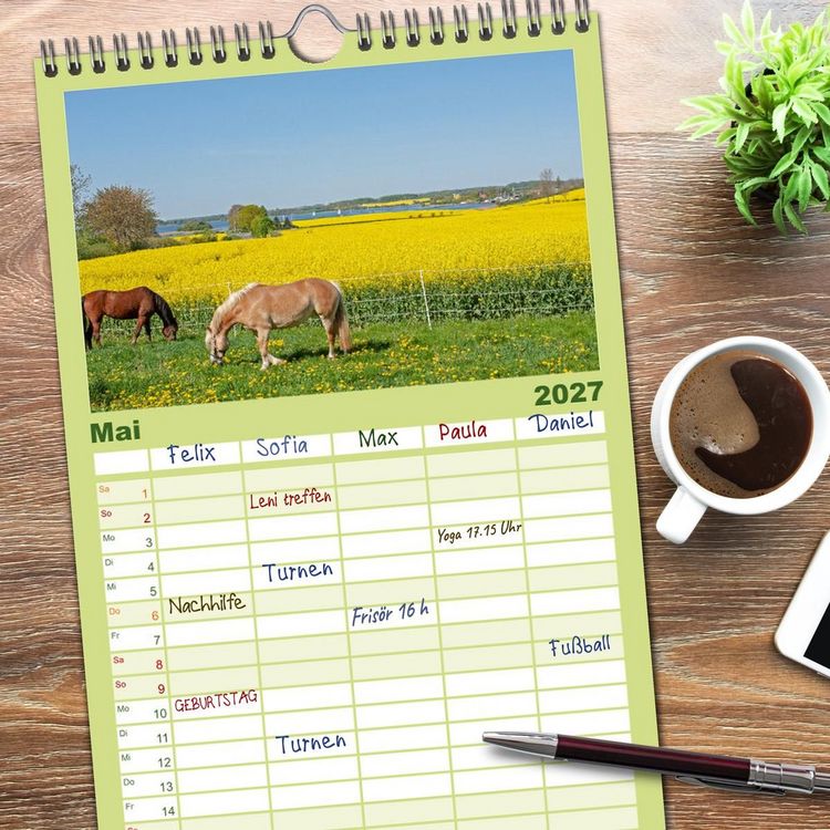 Produktbild: Familienplaner 2027 - Die Schlei - Segelrevier und Naturpark mit 5 Spalten (Wandkalender, 21 x 45 cm) CALVENDO