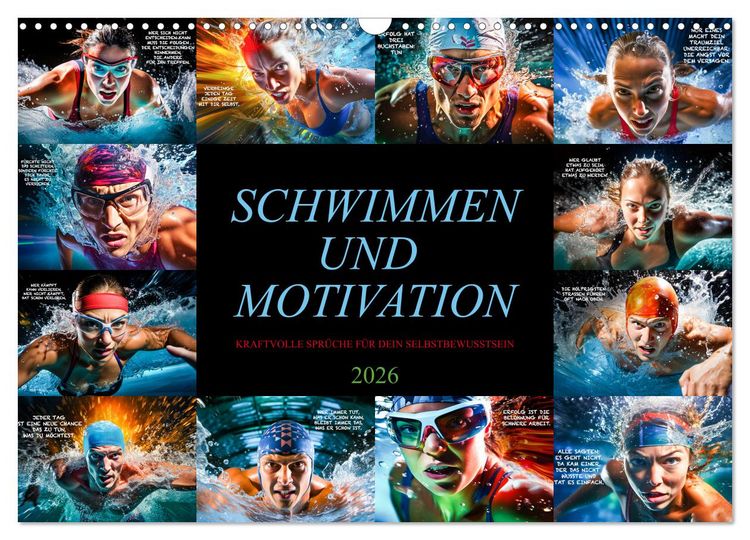 Produktbild: Schwimmen und Motivation (Wandkalender 2026 DIN A3 quer), CALVENDO Monatskalender