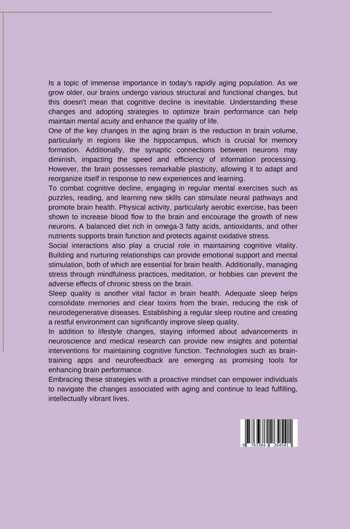 Produktbild: The Aging Brain: Navigating Changes and Optimizing Performance