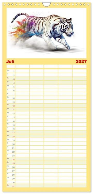 Produktbild: Familienplaner 2027 - Raubtiere voll Eleganz und Kraft mit 5 Spalten (Wandkalender, 21 x 45 cm) CALVENDO