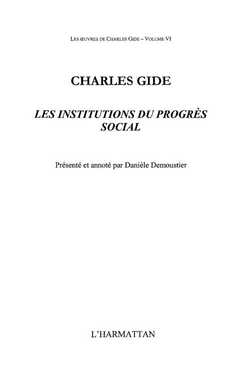 Produktbild: Institutions du progres socialLes