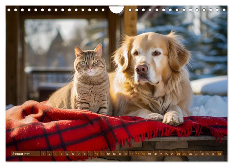 Produktbild: Bauernhof-Freunde - Hunde und ihre tierischen Freundschaften (Wandkalender 2026 DIN A4 quer), CALVENDO Monatskalender