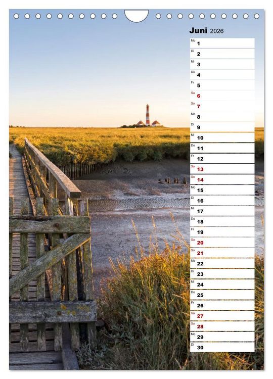 Produktbild: Westk&uuml;ste - Zwischen St. Peter Ording, B&uuml;sum und Elbe (Wandkalender 2026 DIN A4 hoch), CALVENDO Monatskalender