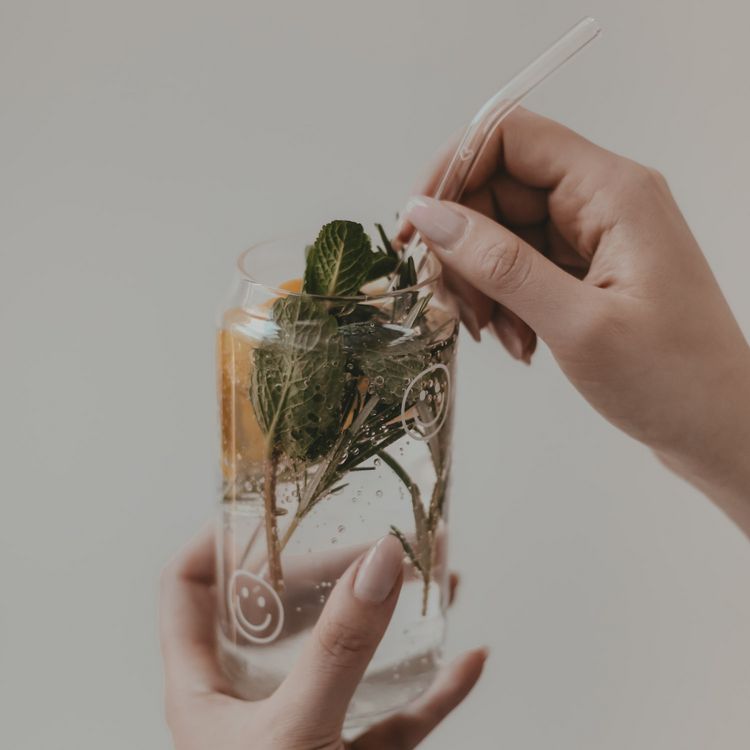 Strohhalme gebogen Herz transparent aus Glas im 4er Set kaufen