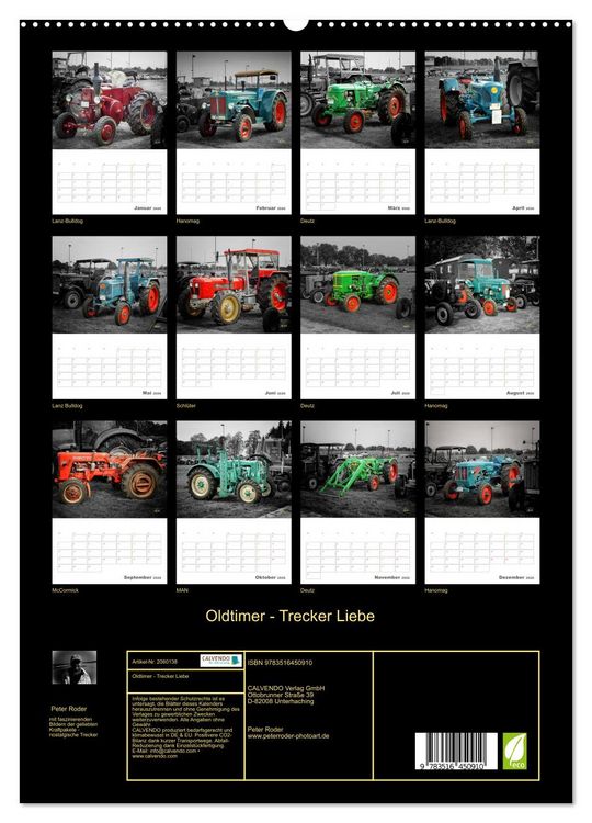 Produktbild: Oldtimer - Trecker Liebe (hochwertiger Premium Wandkalender 2026 DIN A2 hoch), Kunstdruck in Hochglanz