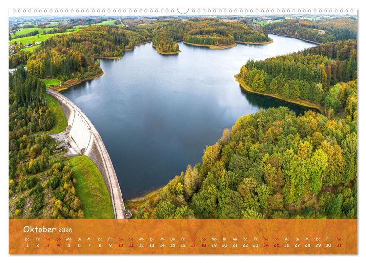 Produktbild: Talsperren der Wupper und ihrer Nebenfl&uuml;sse aus der Vogelperspektive (Wandkalender 2026 DIN A2 quer), CALVENDO Monatskalender