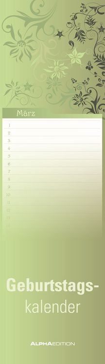 Produktbild: Geburtstagskalender Mini Floral - immerwährend - (9,5 x 33)