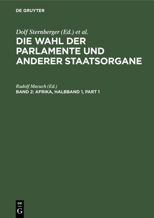 Produktbild: Die Wahl der Parlamente und anderer Staatsorgane / Afrika