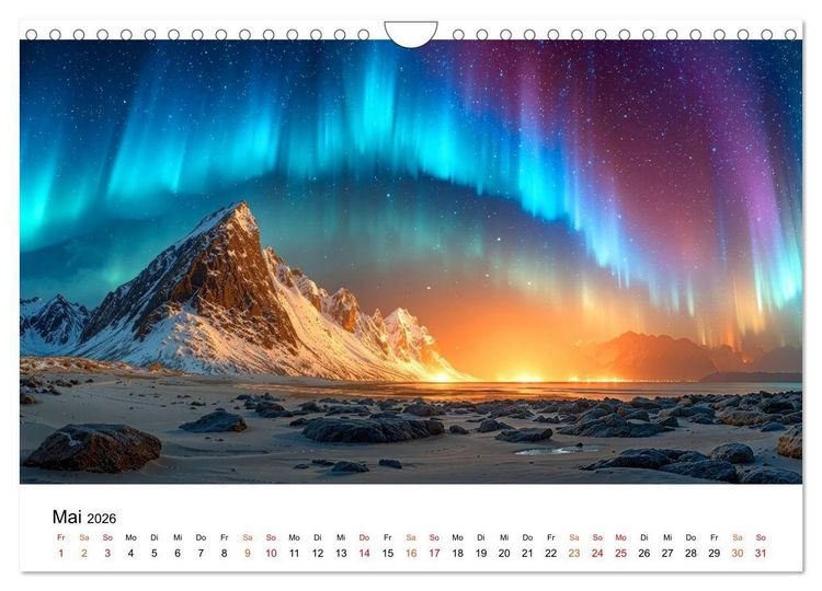 Produktbild: Aurora Borealis - Polarlicht Nordlicht (Wandkalender 2026 DIN A4 quer), CALVENDO Monatskalender