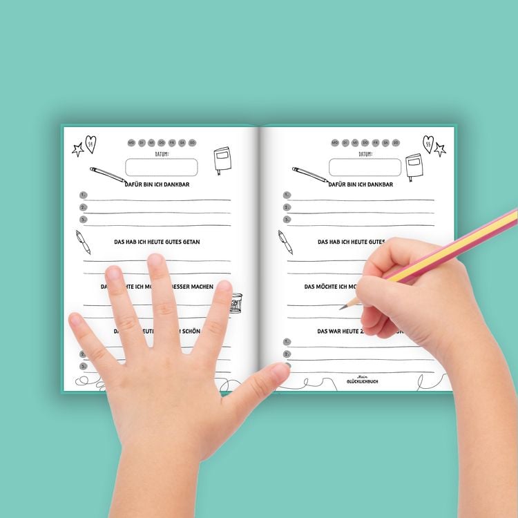 Produktbild: Mein kleines Glücklichbuch | Dankbarkeitstagebuch für Kinder | 3 Minuten Tagebuch für Kinder