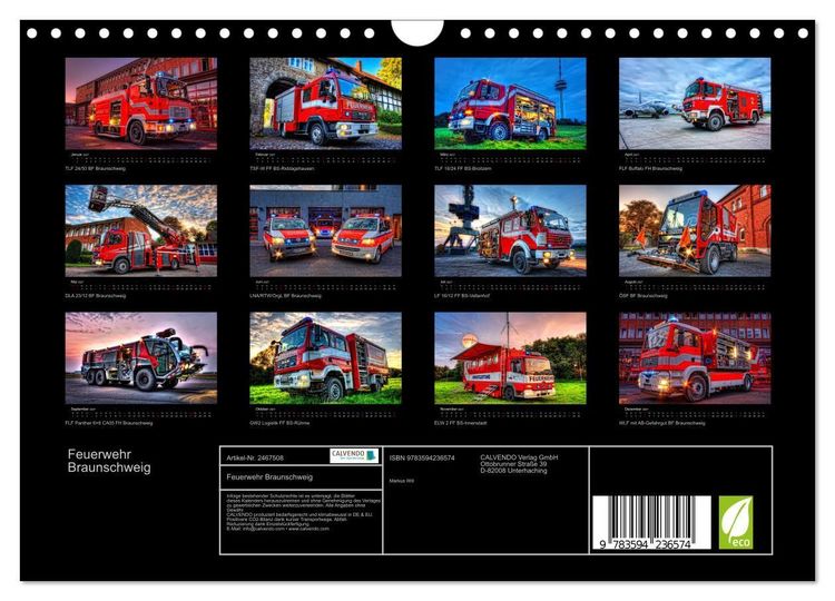 Produktbild: Feuerwehr Braunschweig (Wandkalender 2027 DIN A4 quer), CALVENDO Monatskalender