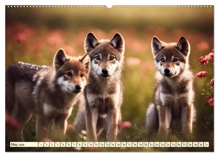 Produktbild: A year among wolves (High Quality Premium Wall Calendar 2026 DIN A2 landscape),CALVENDO 12 Month Wall Calendar