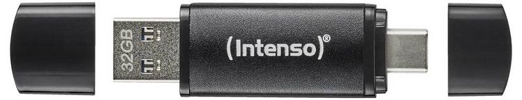 Produktbild: Intenso Flex Line USB-Stick Retail 128 GB Schwarz 3544491 USB-A (USB 3.2 Gen 1), USB-C&reg; (USB 3.2 Gen 1)