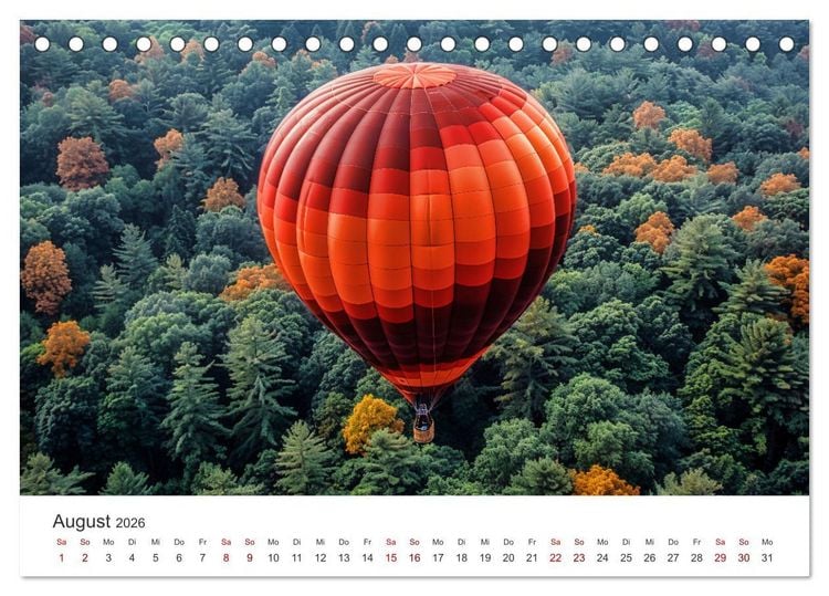 Produktbild: Freiheit im Wind - Mit dem Ballon durchs Jahr (Tischkalender 2026 DIN A5 quer), CALVENDO Monatskalender