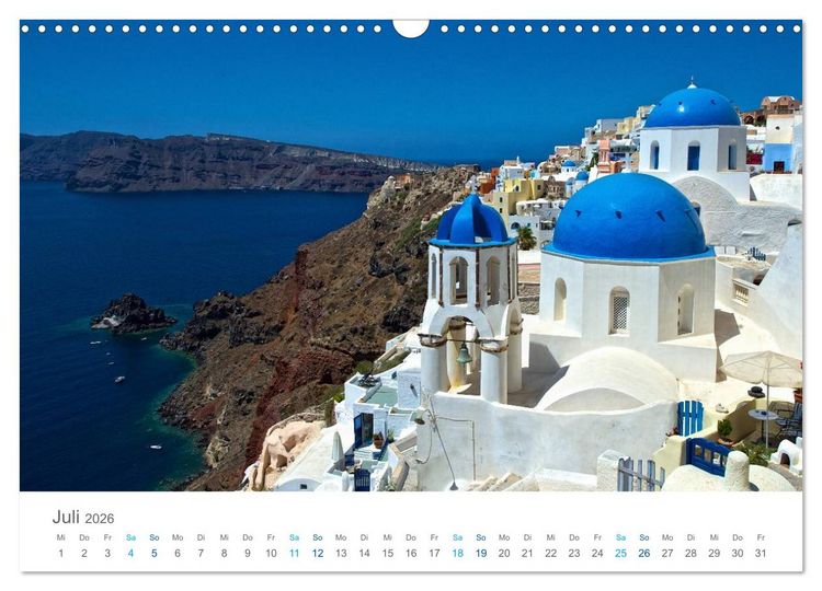 Produktbild: Santorin - Perle der Kykladen (Wandkalender 2026 DIN A3 quer), CALVENDO Monatskalender