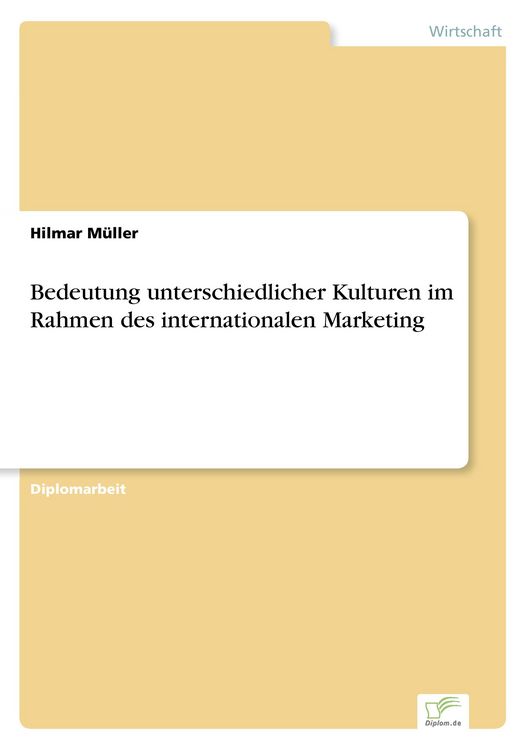 Produktbild: Bedeutung unterschiedlicher Kulturen im Rahmen des internationalen Marketing
