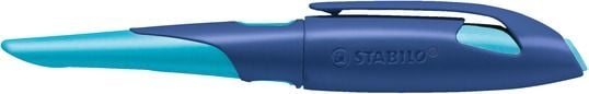 Produktbild: STABILO Ergonomischer Schulf&uuml;ller f&uuml;r Linksh&auml;nder mit Anf&auml;nger-Feder A -   EASYbirdy in mitternachtsblau/azur - Einzelstift - inklusive Patrone
