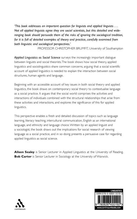 Produktbild: Applied Linguistics as Social Science