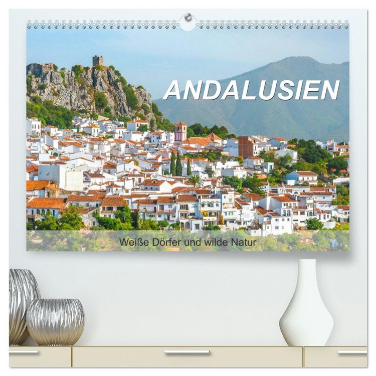 Produktbild: Andalusien - Wei&szlig;e D&ouml;rfer und wilde Natur (hochwertiger Premium Wandkalender 2026 DIN A2 quer), Kunstdruck in Hochglanz
