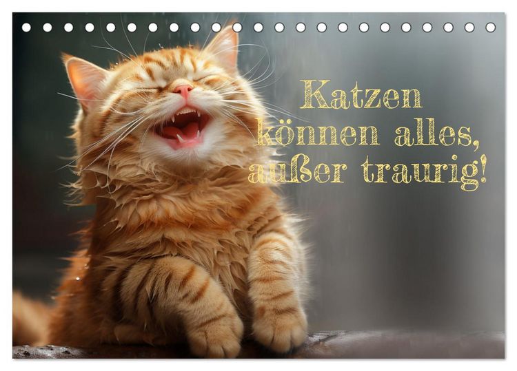 Produktbild: Katzen k&ouml;nnen alles, au&szlig;er traurig. (Tischkalender 2026 DIN A5 quer), CALVENDO Monatskalender