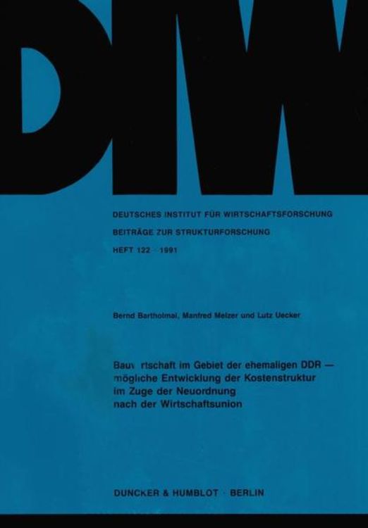 Produktbild: Bauwirtschaft im Gebiet der ehemaligen DDR -