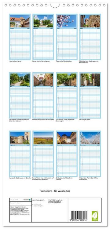 Produktbild: Familienplaner 2027 - Freinsheim - So Wunderbar mit 5 Spalten (Wandkalender, 21 x 45 cm) CALVENDO