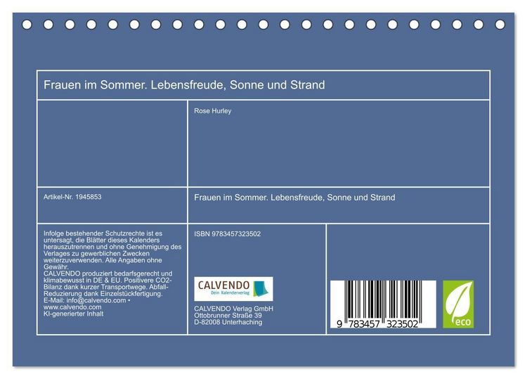 Produktbild: Frauen im Sommer. Lebensfreude, Sonne und Strand (Tischkalender 2026 DIN A5 quer), CALVENDO Monatskalender