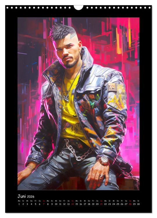 Produktbild: Cyberpunk Heroes. Futuristische Fusion von Technik und Kunst (Wandkalender 2026 DIN A3 hoch), CALVENDO Monatskalender